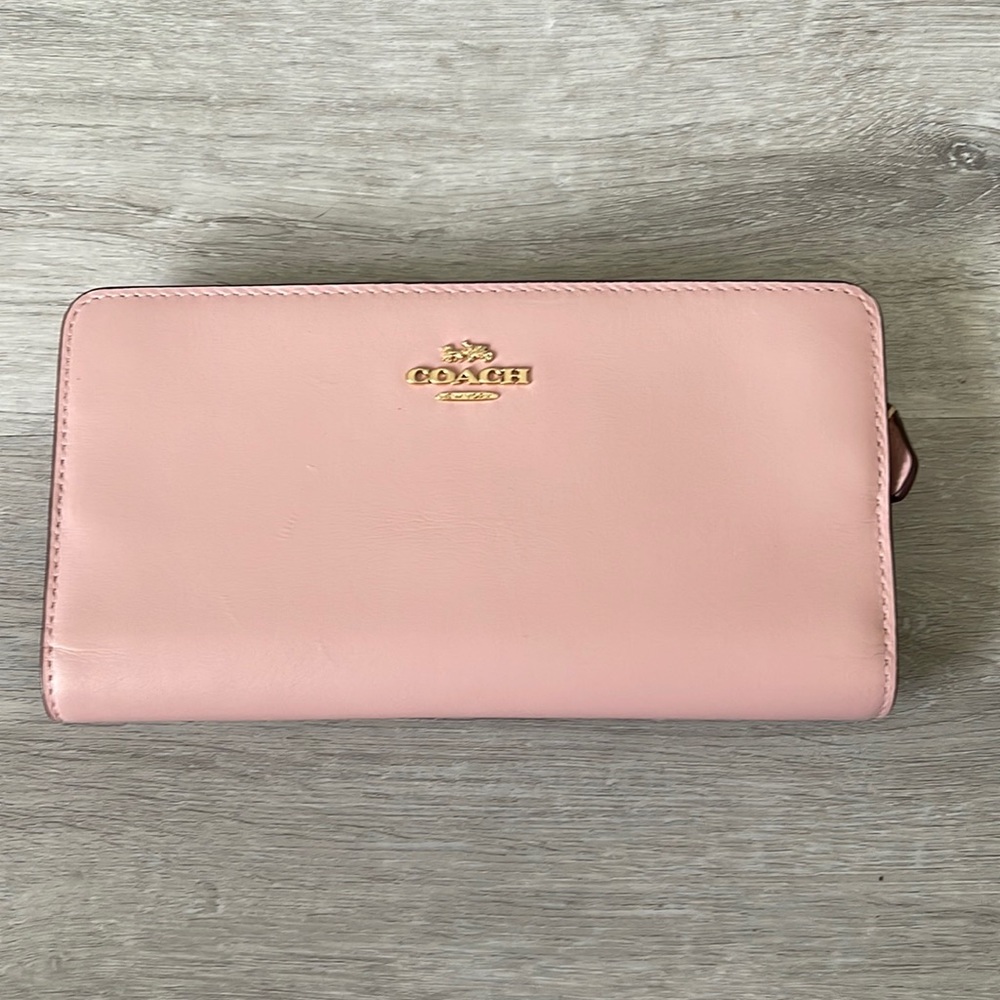 Coach Skinny Wallet- Pink soft leather
